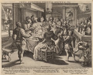 Belsazars Festmahl von Crispijn de Passe I after Maarten