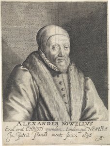 Porträt von Alexander Nowell von Crispijn van de Passe (I)