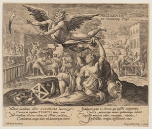 Negligentie et Socordie Typus, aus Zeit mit Tugenden und Lastern von Crispijn van de Passe I