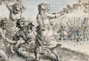 Mänaden schlagen Pentheus, frühes 17. Jahrhundert von Crispin I de Passe