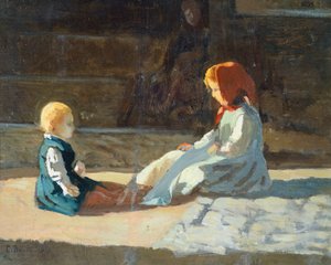 Kinder in der Sonne, ca. 1860 von Cristiano Banti