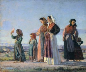 Rückkehr von der Messe, um 1865, von Cristiano Banti von Cristiano Banti