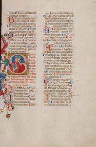 Initiale S: Brustporträt eines Mannes, der seine Hand an seine Wange hält von Cristoforo Cortese
