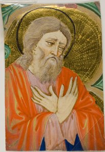 Heiliger in einem historisierten Initial aus einem Chorbuch von Cristoforo Cortese