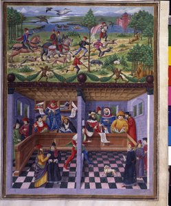 März-Einfluss: Jagd und Hof. Miniatur von Cristoforo de Predis (ca. 1440-ca. 1486) - in 