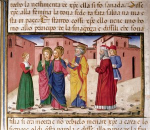 Jesus spricht die Ehebrecherin an von Cristoforo De Predis
