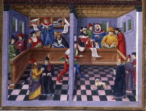 Das Tribunal in "Einfluss des Mars" von Cristoforo De Predis