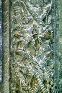 Jagdszene, ein Detail vom Westportal von Croatian School