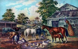 Amerikanischer Bauernhof am Morgen, 1857