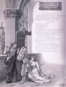 Ein Raum im Haus der Capulets, Illustration aus Romeo und Julia von Curtazzo Curtazzo