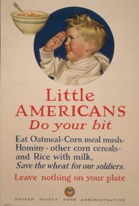 Kleine Amerikaner, tut euren Teil. Spart das Weizen für unsere Soldaten - Lasst nichts auf eurem Teller von Cushman Parker