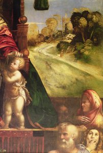 Detail des Polyptychons, zeigt den rechten Hintergrund (Detail) von D. and Garofalo Dossi
