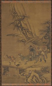 Zhong Kui und Dämonen überqueren eine Brücke, 15. Jahrhundert von Dai Jin