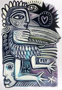 Abstrakte fliegende Figur