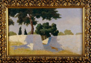 Landschaft mit weißen Wänden