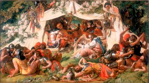 Alfred der Sachsenkönig, verkleidet als Minnesänger, im Zelt von Guthrum dem Dänen, ca. 1852