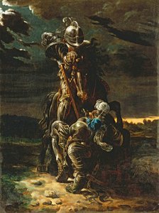 Und im ersten Lauf fielen der Elfenritter und sein Pferd von Daniel Maclise