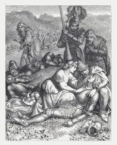 Illustration zu Tennysons Gedicht, Die Prinzessin (Gravur) von Daniel (after) Maclise