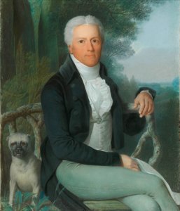 Porträt von Graf Karl August von Hardenberg im Park seines Landguts von Daniel Caffe