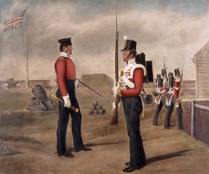 Major Thomas Egerton und ein Wachposten, 77. (The East Middlesex) Regiment, Portsmouth von Daniel Cunliffe