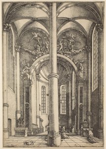 Innenraum der Kirche St. Katharina mit dem Gleichnis vom Pharisäer und Zöllner von Daniel Hopfer