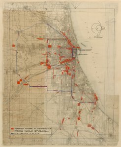 Plan von Chicago, Chicago, Illinois, Eisenbahnschaltkreise Diagramm