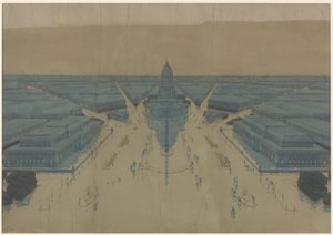 Ansicht des vorgeschlagenen Bürgerzentrums und der Gebäude, Der Plan von Chicago 1909