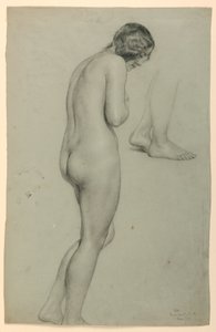 Zeichnung, Weiblicher Akt, 1858 von Daniel Huntington