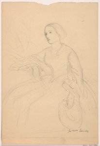 Zeichnung, Frau Sheppard Gandy sitzend; Rückseite: Frau Sheppard Gandy sitzend, 1859 von Daniel Huntington