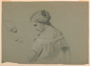 Zeichnung, Profil eines Frauenkopfes, 1840–70
