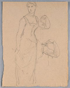 Zeichnung, Skizze für ein Porträt von Bella Worsham, 1878 von Daniel Huntington