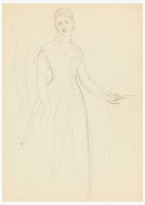 Zeichnung, Skizze für ein Porträt von Bella Worsham, 1878 von Daniel Huntington