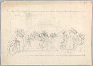 Zeichnung, Studie für "Wissenschaftliche Gruppe", 1858