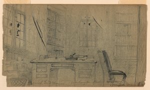 Washington Irvings Bibliothek in Sunnyside, 16. März 1860 von Daniel Huntington