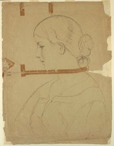Frau im Profil, Modell in Rom, 1840 von Daniel Huntington
