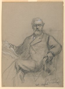 Zeichnung, Carl Schurz sitzend lesend, 1899