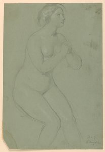 Studie eines weiblichen Aktes für "Eine Magdalena" von Daniel Huntington