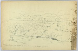 Blick auf Franconia und den Pemigewasset River vom Hügel südlich von Sanborn - W. Campton von Daniel Huntington