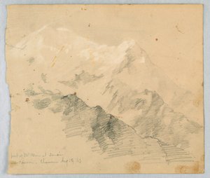 Skizze des Mont Blanc bei Sonnenaufgang