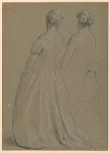 Studien einer stehenden Frau für "Der republikanische Hof" (Lady Washingtons Empfangstag) von Daniel Huntington