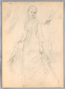 Studie für "Titian Showing" von Daniel Huntington