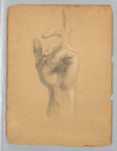 Studie der Hand eines Engels für "Mercy