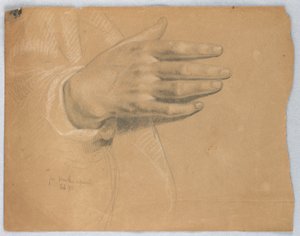 Studie der Hand für "Martha Reproved" von Daniel Huntington