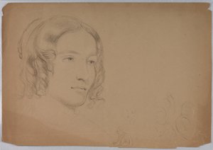 Studie eines Frauenkopfes von Daniel Huntington