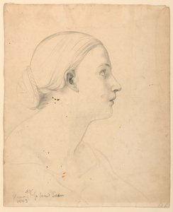 Studie eines Frauenkopfes für "Heilige Lektion" von Daniel Huntington