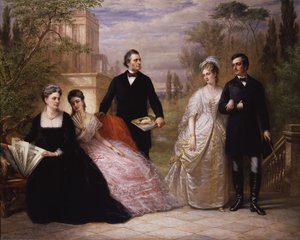 Die Familie Field in einem Garten, 1869
