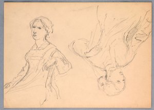 Sitzende Frau, zwei Studien von Daniel Huntington