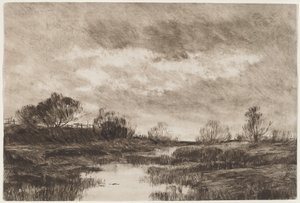 Eine pastorale Landschaft mit einem Bach von Daniel Kotz