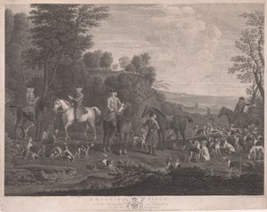Ein Jagdstück in der Jagdhalle von Houghton von Daniel Lerpinière