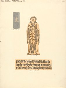 Messingplatten-Denkmal für John Stockton, West Wickham Kirche von Daniel Lysons